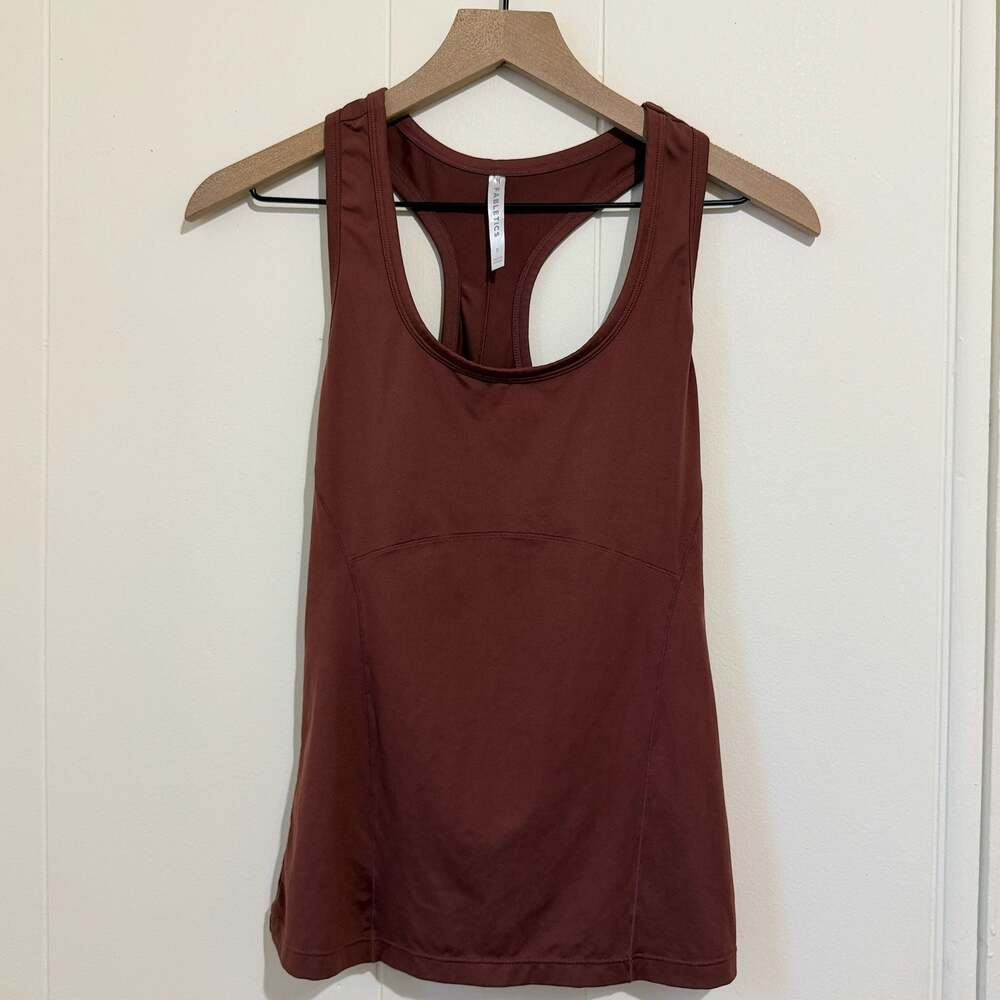 Fabletics Women's Racerback Athletic Tank Top, Chestnut Brown, Size Small
